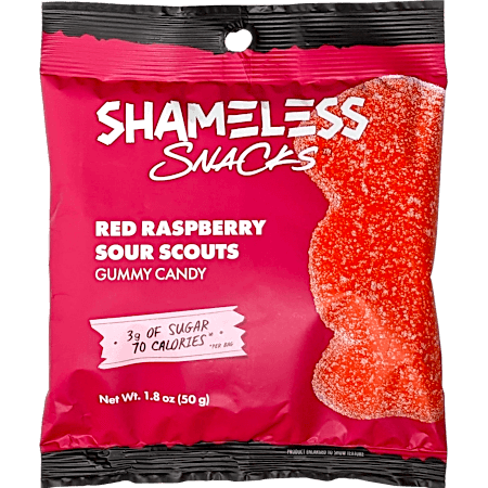 Keto-friendly, Low Calorie Vegan Sour Gummies - Red Raspberry